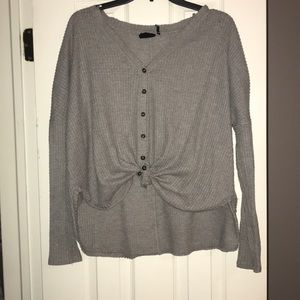 Urban outfitters grey front tied sweater